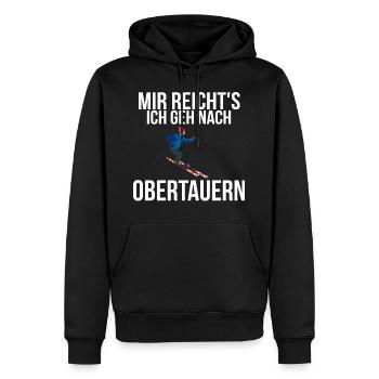 Skifahren Obertauern - Männer Premium Bio Hoodie - Schwarz - Vorne - Nico (187cm)