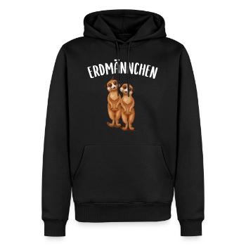 Tier Erdmännchen in Natur comic in wildnis Afrika - Männer Premium Bio Hoodie - Schwarz - Vorne - Nico (187cm)