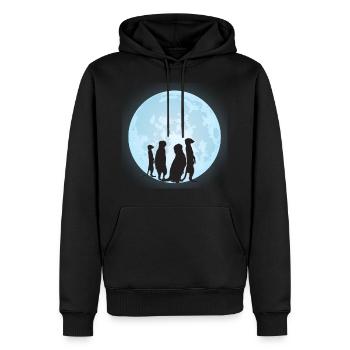 Erdmännchen Motiv - Männer Premium Bio Hoodie - Schwarz - Vorne - Nico (187cm)