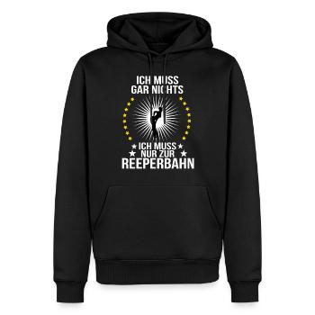 Reeperbahn Hamburg Kiez Geschenk für Pauli hafen - Männer Premium Bio Hoodie - Schwarz - Vorne - Nico (187cm)