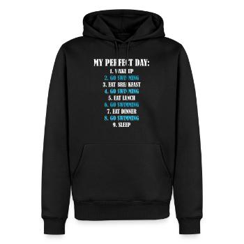 go swimming - Men’s Premium Organic Hoodie - black - Front - Nico (187cm)
