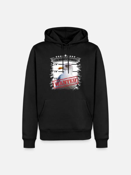 Möwe - Fischbrötchen Dieb - Männer Premium Bio Hoodie - Schwarz