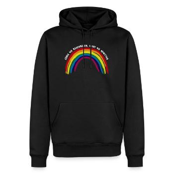 Zähle die Regenbögen, nicht die Gewitter - Männer Premium Bio Hoodie - Schwarz - Vorne - Nico (187cm)