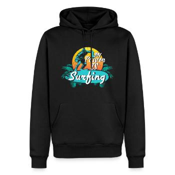 Cadeau de passe-temps de planche de surf - Sweat à capuche Premium bio Homme - noir - Devant - Nico (187cm)