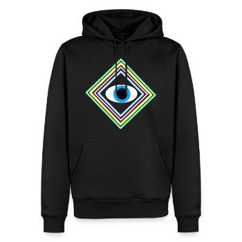 Eye square - Men’s Premium Organic Hoodie - black - Front - Nico (187cm)