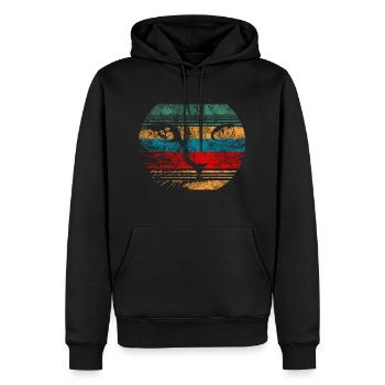Cat face cat eye silhouette on colorful H - Men’s Premium Organic Hoodie - black - Front - Nico (187cm)