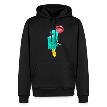 Water ice <3 - Men’s Premium Organic Hoodie - black - Front - Nico (187cm)