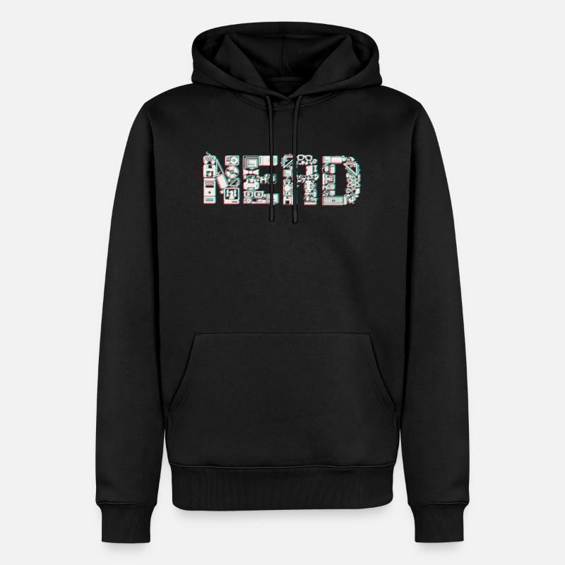 NERD 3D - Sweat à capuche Premium bio Homme - noir