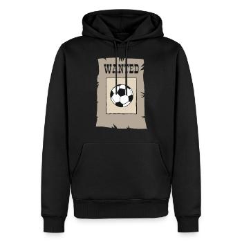 wanted Football will Fußball Fussball Soccer Ball - Männer Premium Bio Hoodie - Schwarz - Vorne - Nico (187cm)