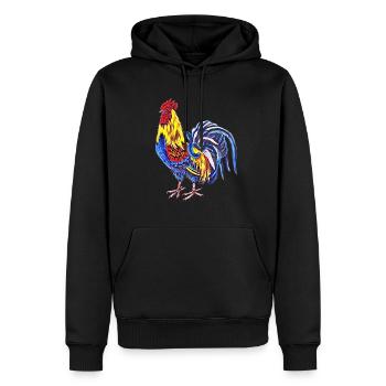 Coq - Sweat à capuche Premium bio Homme - noir - Devant - Nico (187cm)