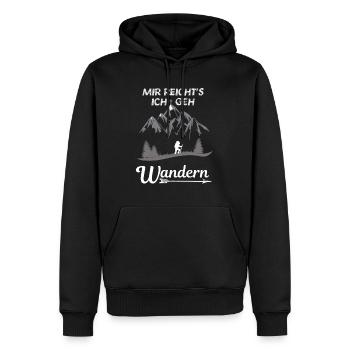 Wandern, Wanderer, Bergsteigen, Bergsteiger, Natur - Männer Premium Bio Hoodie - Schwarz - Vorne - Nico (187cm)