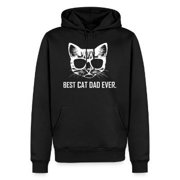 Meilleur papa chat jamais cadeau de motif de chat papa chat - Sweat à capuche Premium bio Homme - noir - Devant - Nico (187cm)