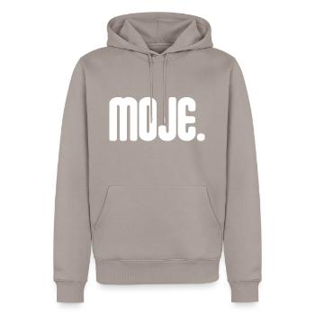 Moje - Bonjour de Hesse Francfort Wiesbaden - Sweat à capuche Premium bio Homme - taupe - Devant - Nico (187cm)