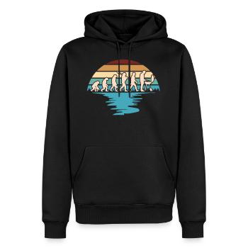 Chemise Grill Evolution - Néandertaliens à Grillmei - Sweat à capuche Premium bio Homme - noir - Devant - Nico (187cm)