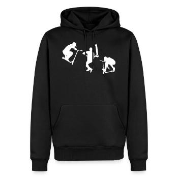 Scooter Stunt Stunts Trick Trottinette Cadeau - Sweat à capuche Premium bio Homme - noir - Devant - Nico (187cm)