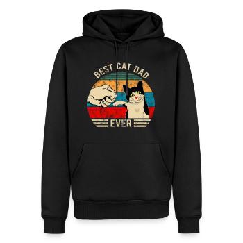 Best Cat Dad Ever Bump vintage graphic - Men’s Premium Organic Hoodie - black - Front - Nico (187cm)