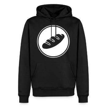 bread icon symbol - Men’s Premium Organic Hoodie - black - Front - Nico (187cm)