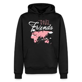 Travel Friends Girl - Frauen Reise Reisen Urlaubsr - Männer Premium Bio Hoodie - Schwarz - Vorne - Nico (187cm)