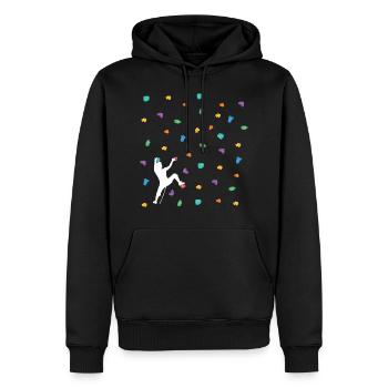 Klettern Evolution Shirt - evo Climbing T Shirt - Männer Premium Bio Hoodie - Schwarz - Vorne - Nico (187cm)