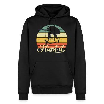 Scooter Stunt Tretroller E-Roller retro Geschenk - Männer Premium Bio Hoodie - Schwarz - Vorne - Nico (187cm)