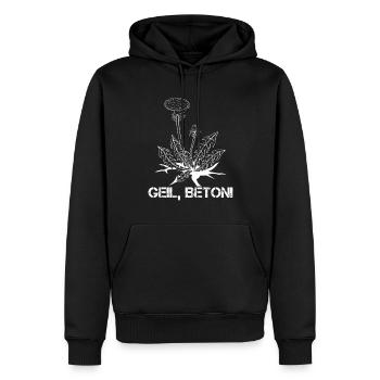 Geil, Beton! Löwenzahn - Männer Premium Bio Hoodie - Schwarz - Vorne - Nico (187cm)