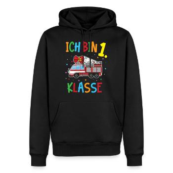 Einschulung Feuerwehr - Schule 2020 Schultüte - Männer Premium Bio Hoodie - Schwarz - Vorne - Nico (187cm)