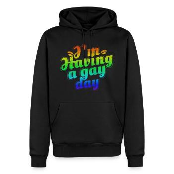 LGBT Lesbian Pride - Sweat à capuche Premium bio Homme - noir - Devant - Nico (187cm)