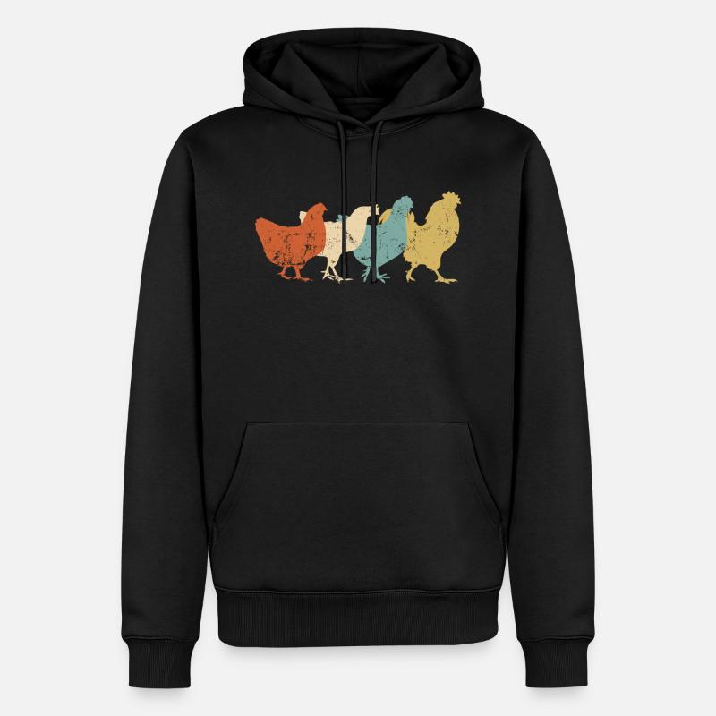 Poulets Poulet Poulet Coq - Sweat à capuche Premium bio Homme - noir