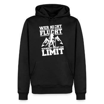 Wandern Lustiger Spruch - Männer Premium Bio Hoodie - Schwarz - Vorne - Nico (187cm)