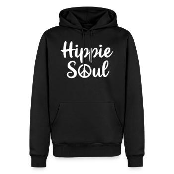 Signe de paix Hippie Soul - Sweat à capuche Premium bio Homme - noir - Devant - Nico (187cm)