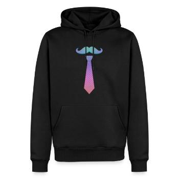 Tie Beard Moustache Hipster Suit - Men’s Premium Organic Hoodie - black - Front - Nico (187cm)