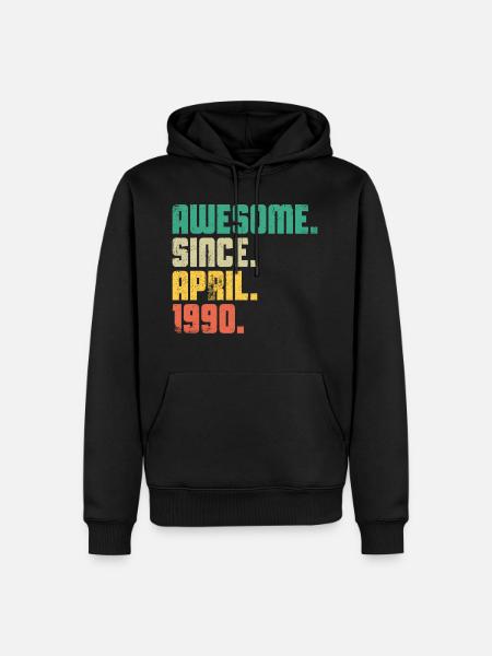 Awesome Since April 1990 - Men’s Premium Organic Hoodie - black