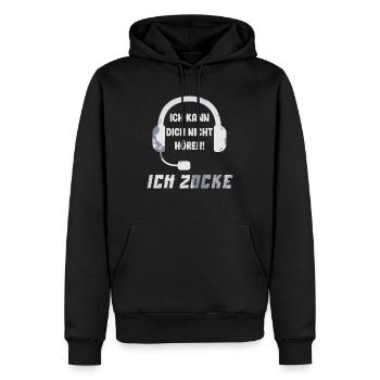 Ich Zocke! Lustiger Gamer Gaming Spruch gamepad - Männer Premium Bio Hoodie - Schwarz - Vorne - Nico (187cm)