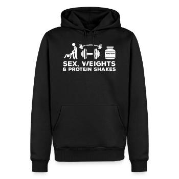 Sex Gewichte heben Protein Shakes Stellungen - Männer Premium Bio Hoodie - Schwarz - Vorne - Nico (187cm)