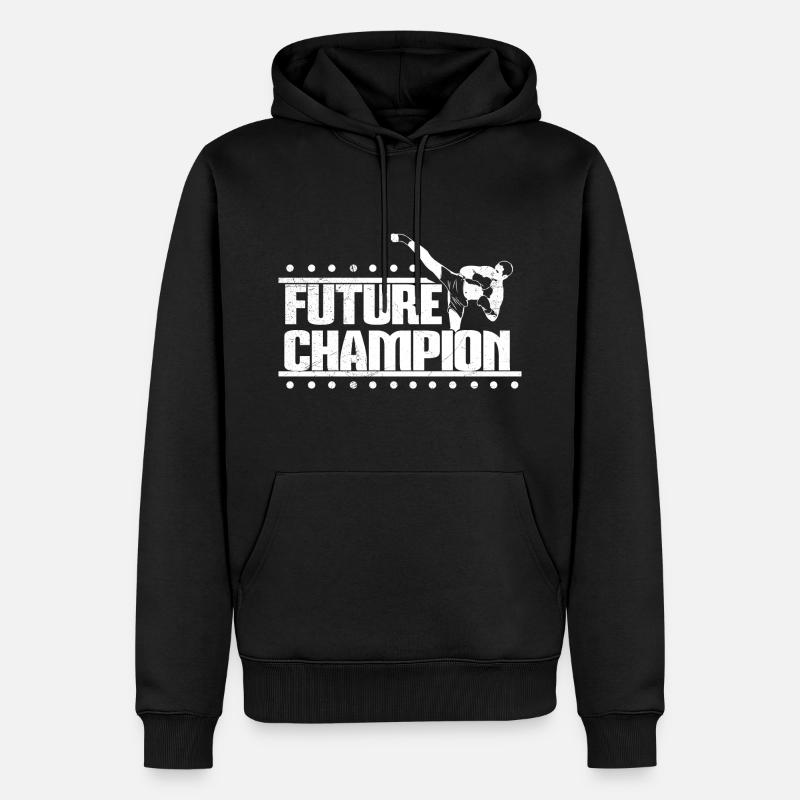 Kickboxen Sport Geschenkidee - Männer Premium Bio Hoodie - Schwarz