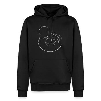 Parents bébé père mère papa maman grossesse - Sweat à capuche Premium bio Homme - noir - Devant - Nico (187cm)