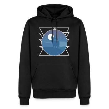 Hirsch im Vollmond Geometrische Form Geschenk - Männer Premium Bio Hoodie - Schwarz - Vorne - Nico (187cm)