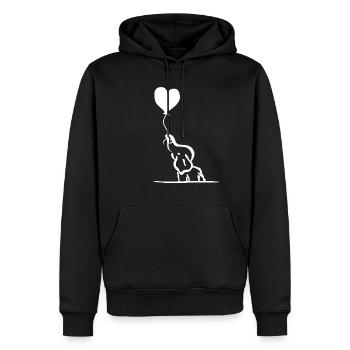 Baby Elefant süß Tierbaby Zoo Tier Elefanten Herz - Männer Premium Bio Hoodie - Schwarz - Vorne - Nico (187cm)