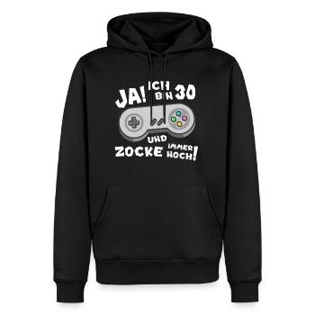 Gamer 30 Jahre und Zocke immer noch 30. Geburtstag - Männer Premium Bio Hoodie - Schwarz - Vorne - Nico (187cm)