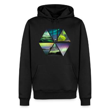 Lumières polaires - Sweat à capuche Premium bio Homme - noir - Devant - Nico (187cm)