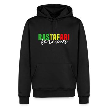 Rastafari pour toujours - Sweat à capuche Premium bio Homme - noir - Devant - Nico (187cm)