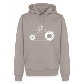 Fahrrad Fahrer Sport Geschenkidee - Sweat à capuche Premium bio Homme - taupe - Devant - Nico (187cm)