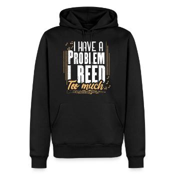 Oboe woodwind instrument - Men’s Premium Organic Hoodie - black - Front - Nico (187cm)