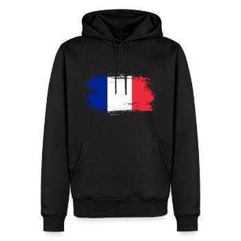 France Drapeau - Sweat à capuche Premium bio Homme - noir - Devant - Nico (187cm)