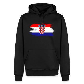 Kroatien Flagge - Männer Premium Bio Hoodie - Schwarz - Vorne - Nico (187cm)