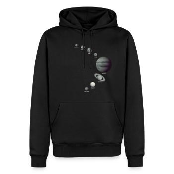The Solar System! - Men’s Premium Organic Hoodie - black - Front - Nico (187cm)