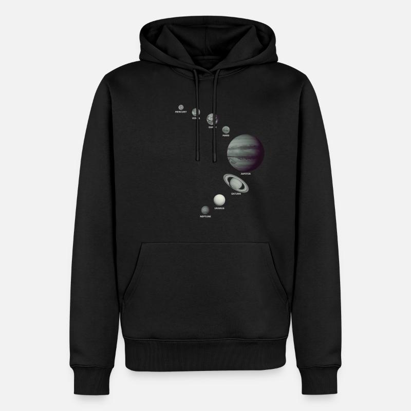 Le système solaire! - Sweat à capuche Premium bio Homme - noir