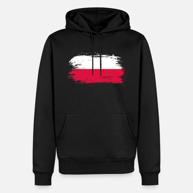 Pologne Drapeau - Sweat à capuche Premium bio Homme - noir