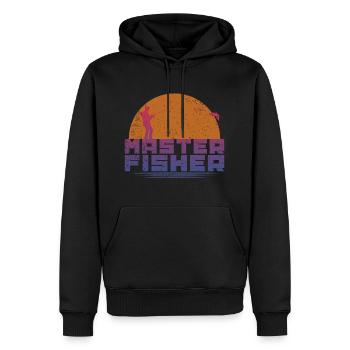 Angeln - Männer Premium Bio Hoodie - Schwarz - Vorne - Nico (187cm)