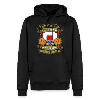 Basket- sport dunking - Sweat à capuche Premium bio Homme - noir - Devant - Nico (187cm)